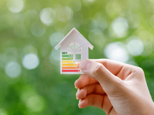 Choosing the Right Energy Saving Windows Demonstrated By A Measurement Device in the shape of a tiny house